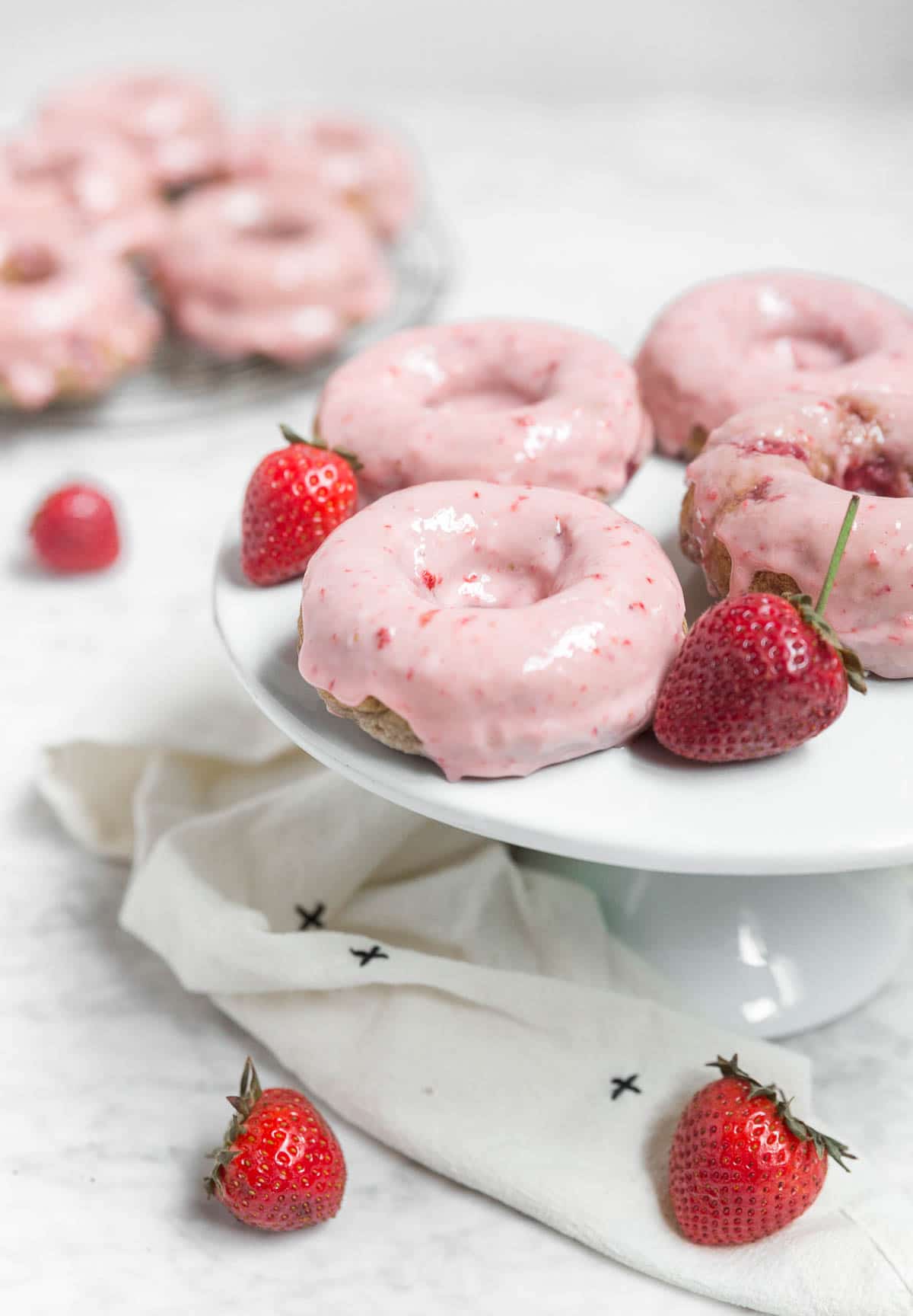 Baked Strawberry Donuts - Gluten-Free and Vegan