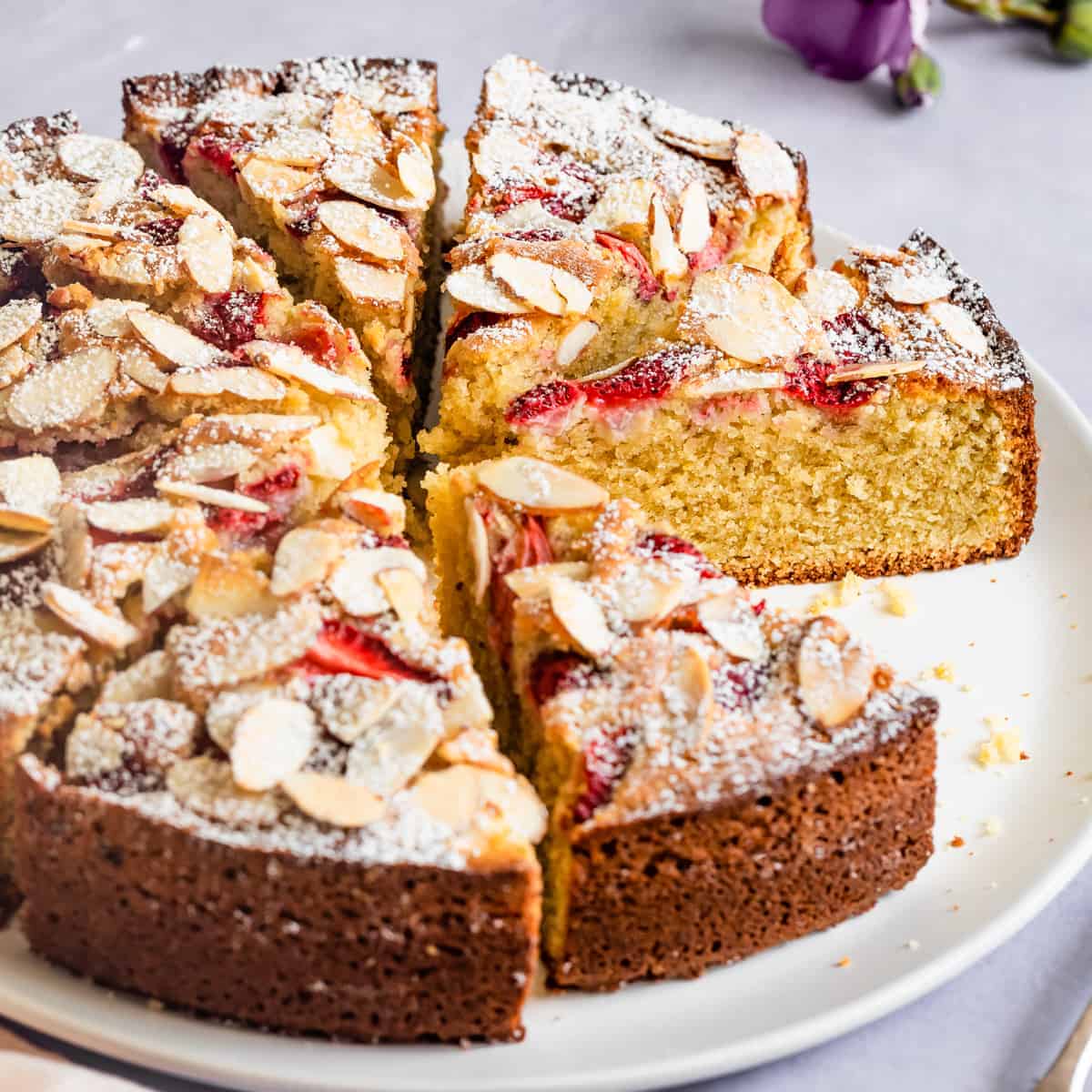 Buttery Gluten-Free Almond Cake with Strawberries