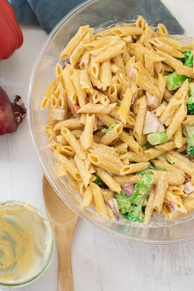 Gluten Free Hummus Pasta Salad