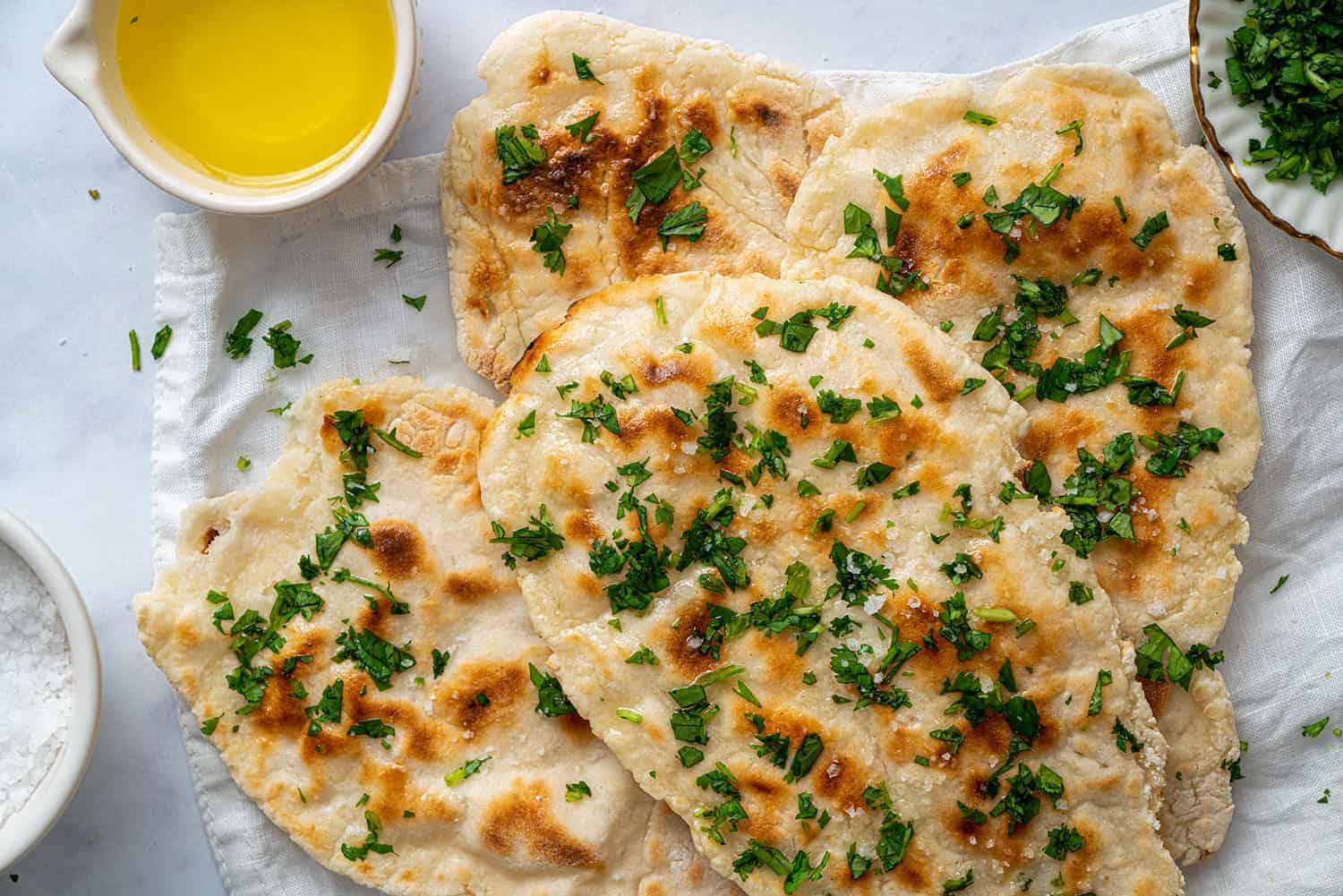 Gluten Free Naan Bread Recipe (vegan, dairy free, low FODMAP)