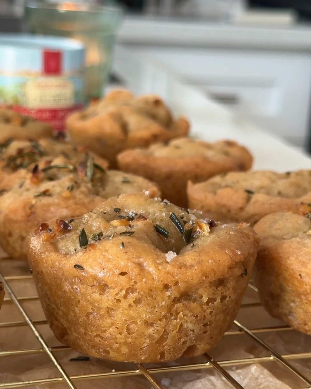 Gluten Free Rosemary Garlic Focaccia Muffins