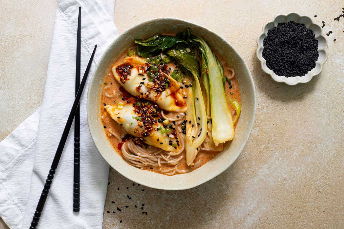 Gluten-free Ramen Dumpling Bake