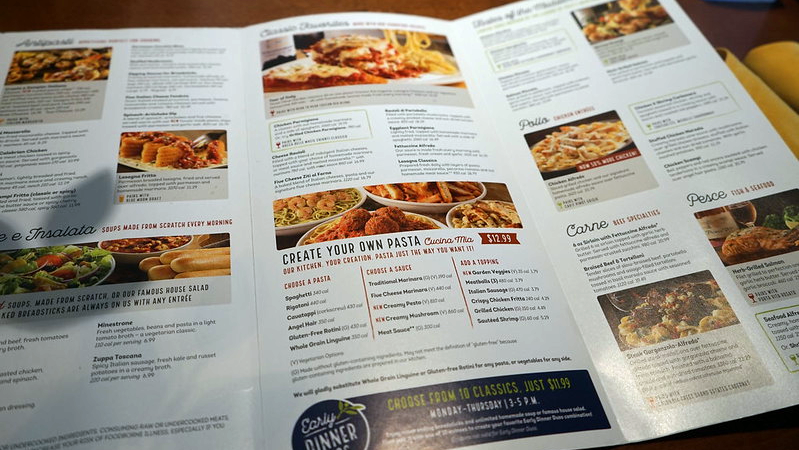 Olive Garden restaurant menu overview
