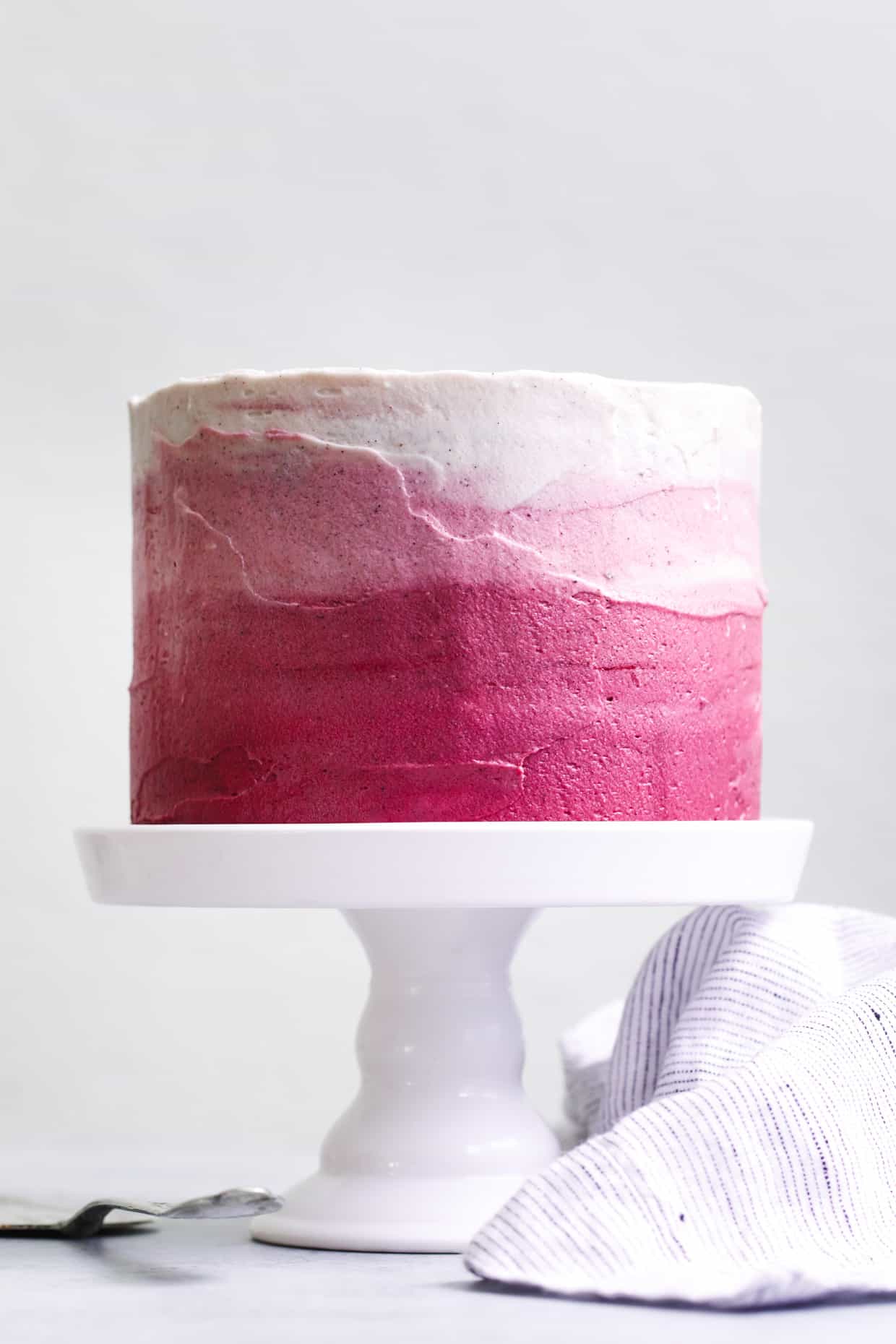 The BEST Gluten-free Classic Chocolate Layer Cake with Ombre Hibiscus Cream Cheese Frosting