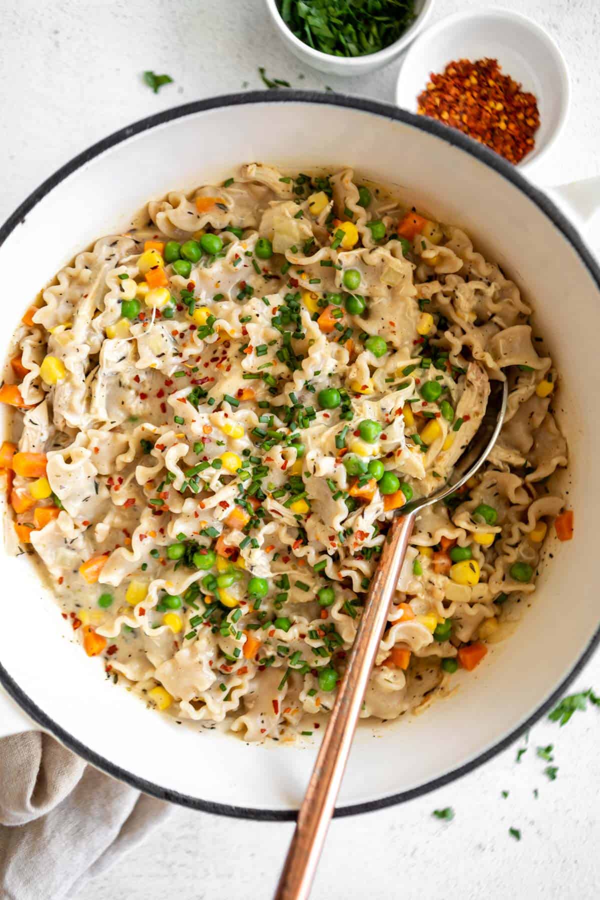 Gluten Free Chicken Pot Pie Pasta