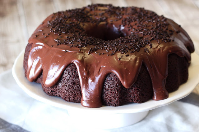 gluten free vegan double chocolate bundt cake - Sarah Bakes Gluten Free