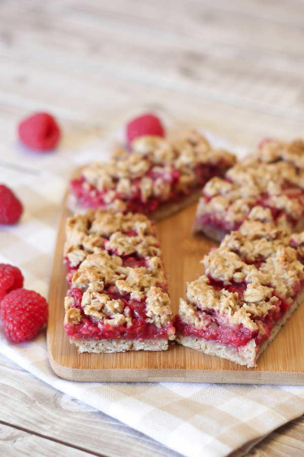 gluten free vegan raspberry oat breakfast bars - Sarah Bakes Gluten Free