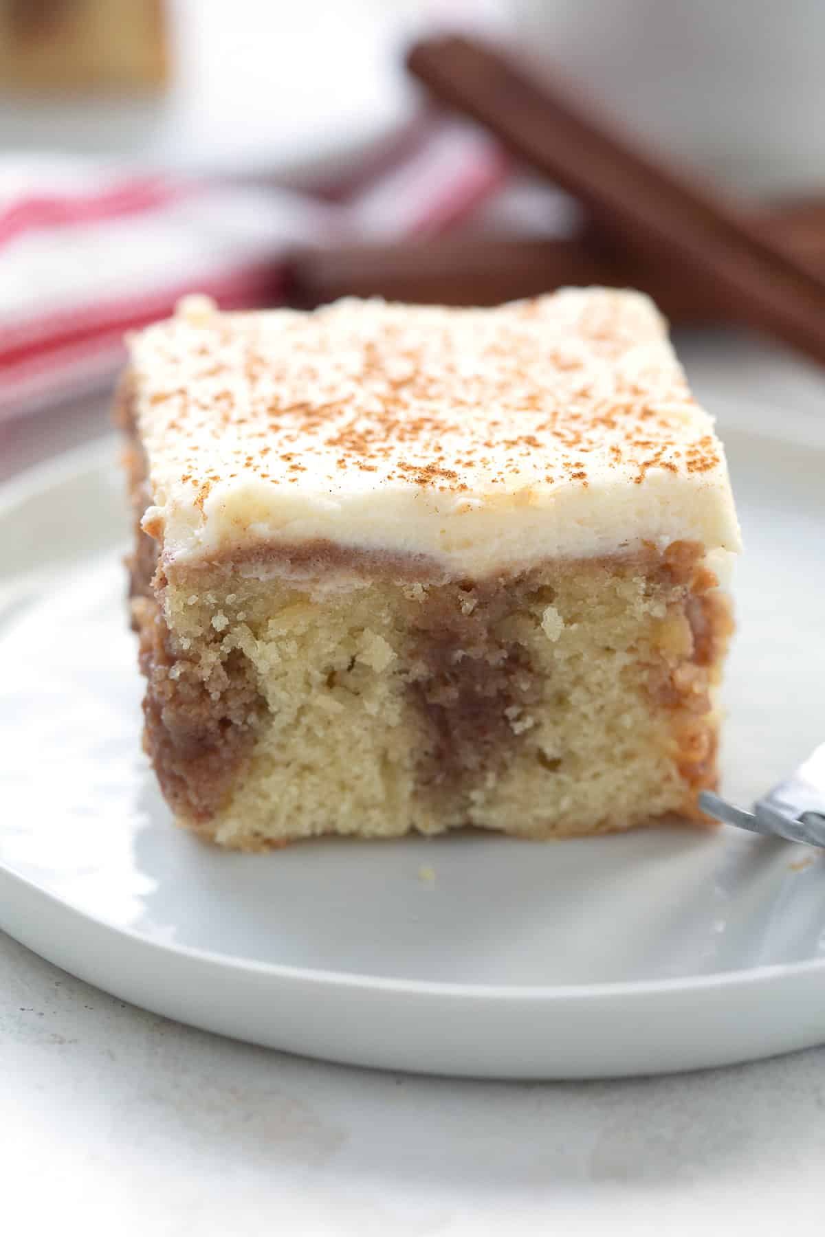 Keto Cinnamon Roll Poke Cake