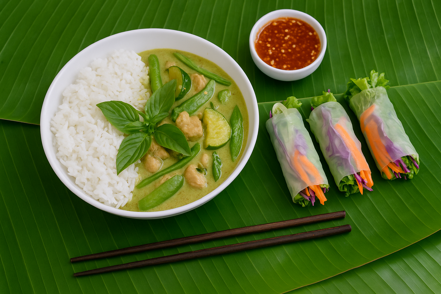 green curry with rice